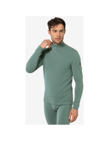 Koszulka termoaktywna z długim rękawem męska super.natural m hot 6 pack turtleneck zielona