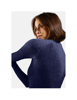Bielizna termoaktywna z długim rękawem odlo bl top turtle neck l/s half zip performance warm blackcomb niebieska