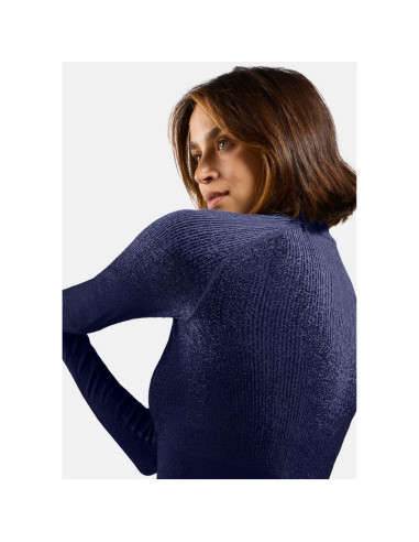 Bielizna termoaktywna z długim rękawem odlo bl top turtle neck l/s half zip performance warm blackcomb niebieska