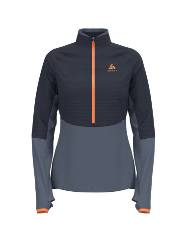 Bluza z półgolfem narciarska damska odlo descent cw 200 sl granatowy