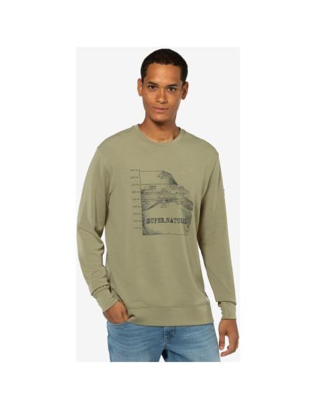 Bluza bez kaptura męska super.natural 7 peaks crew zielona