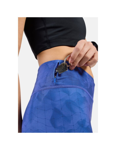 Legginsy tech. damskie odlo tights zeroweight print niebieskie