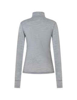 Longsleeve termoaktywny damski super.natural w tundra175 zip 1/4 szary