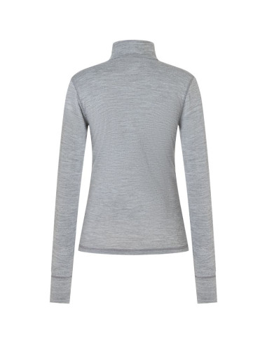 Longsleeve termoaktywny damski super.natural w tundra175 zip 1/4 szary