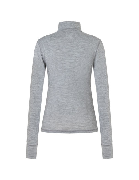 Longsleeve termoaktywny damski super.natural w tundra175 zip 1/4 szary