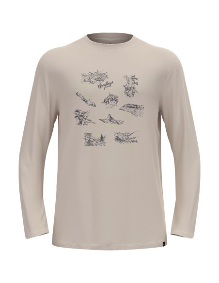 Koszulka z długim rękawem męska odlo merino 200 tourist t-shirt crew neck l/s szara