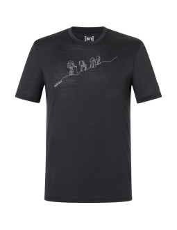 Koszulka merino super.natural hiking tee - jet black/vapor grey rozmiar: l