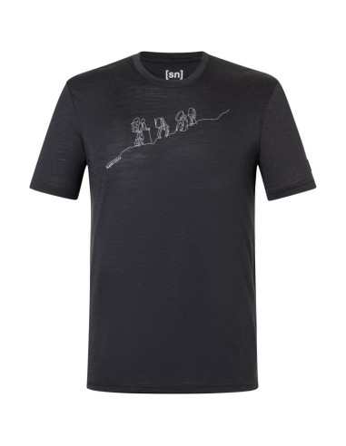 Koszulka merino super.natural hiking tee - jet black/vapor grey rozmiar: l