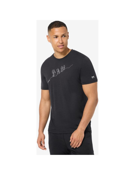 Koszulka merino super.natural hiking tee - jet black/vapor grey rozmiar: l