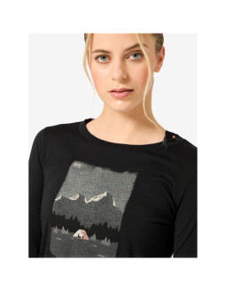Bluza damska super.natural outdoor night ls - jet black/copper/various rozmiar: s