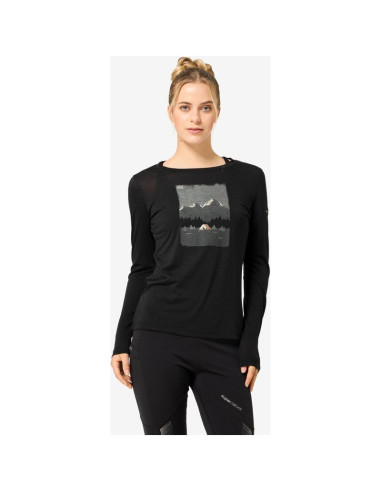 Bluza damska super.natural outdoor night ls - jet black/copper/various rozmiar: s