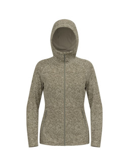 Bluza damska odlo tencia mid layer hoody full zip beżowa