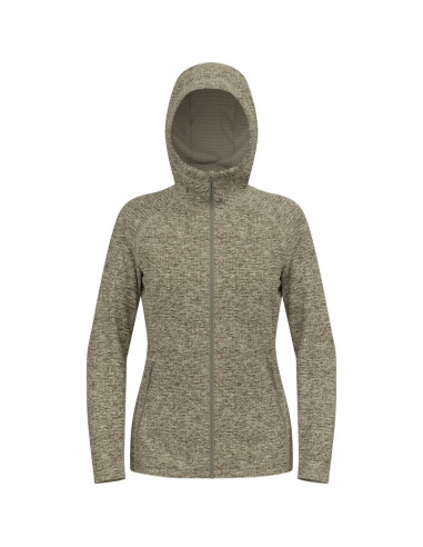 Bluza damska odlo tencia mid layer hoody full zip beżowa