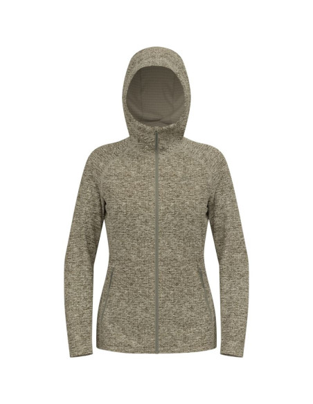 Bluza damska odlo tencia mid layer hoody full zip beżowa