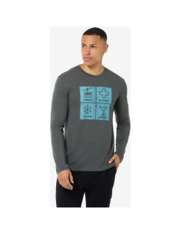 Bluza bez kaptura super.natural swiss lodge ls - dark.s.mel/c.blue/cash.gry mel rozmiar: l