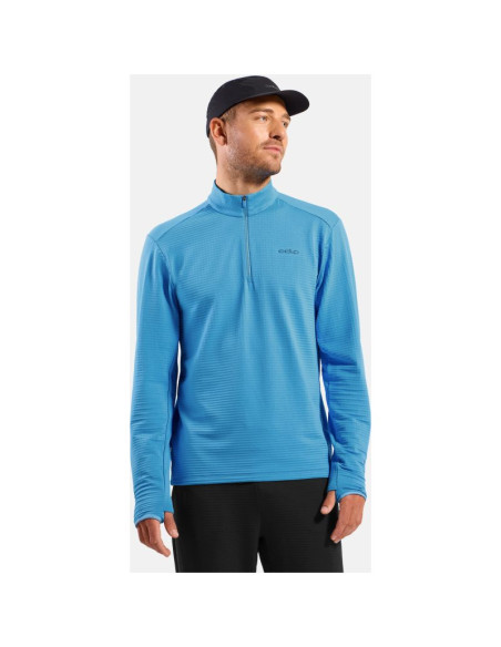 Bluza z półgolfem męska odlo mid layer 1/2 zip essential thermal niebieska