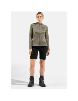 Bluza damska odlo tencia mid layer full zip beżowa