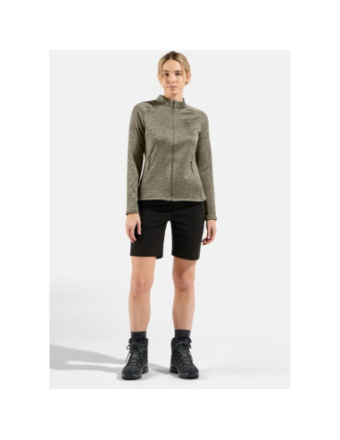 Bluza damska odlo tencia mid layer full zip beżowa