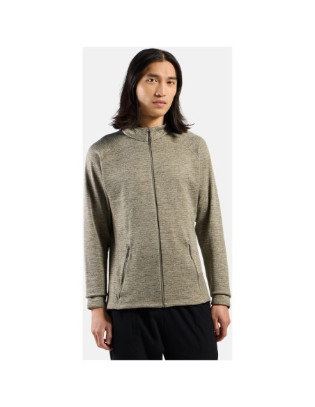 Bluza męska odlo tencia mid layer full zip beżowa