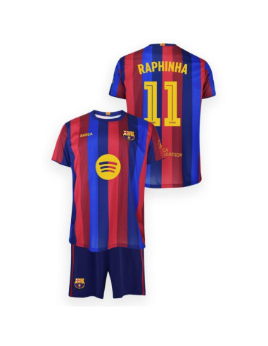 Fc barcelona raphinha komplet koszulka spodenki junior box 2026/27 bd19er