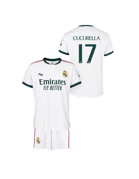 Real madryt cucurella komplet koszulka spodenki junior box rm26b1c
