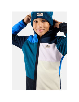 Bluza z kapturem rozpinana dziecięca odlo classic fleece hoody kids mid layer hoody full zip granatowa