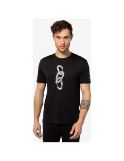 Koszulka merino super.natural carabineri tee - jet black/vapor grey rozmiar: l