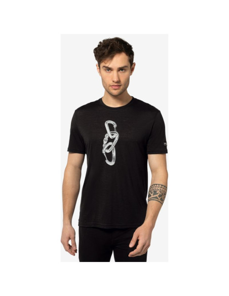 Koszulka merino super.natural carabineri tee - jet black/vapor grey rozmiar: l