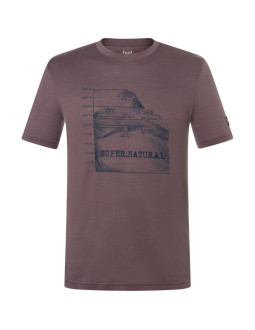 Koszulka z krótkim rękawem męska super.natural m 7 peaks tee fioletowa