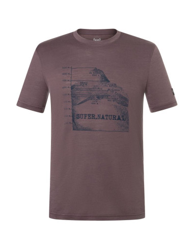 Koszulka z krótkim rękawem męska super.natural m 7 peaks tee fioletowa