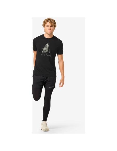 Koszulka z krótkim rękawem męska super.natural m ascenders tee czarna