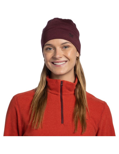 Czapka termoaktywna buff lightweight merino wool hat - solid garnet rozmiar: m