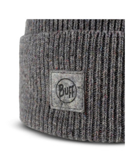 Czapka zimowa buff upcycled merino beanie - thier grey heather