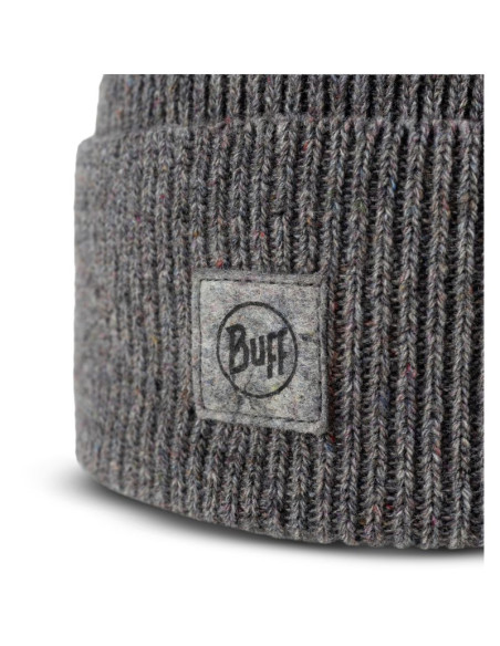 Czapka zimowa buff upcycled merino beanie - thier grey heather