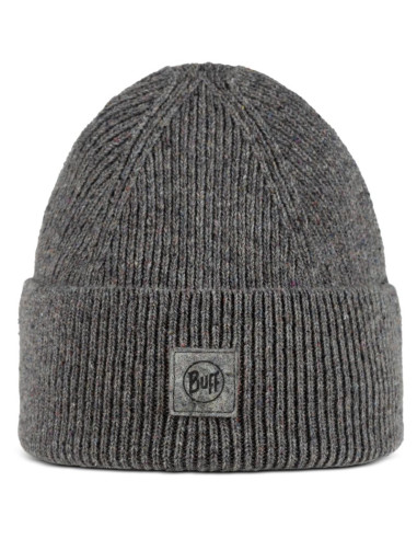 Czapka zimowa buff upcycled merino beanie - thier grey heather