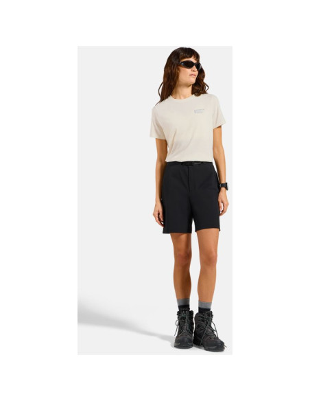 Koszulka z krótkim rękawem damska odlo t-shirt crew neck s/s cotton blend unlimited beżowa