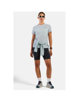 Koszulka z krótkim rękawem damska odlo t-shirt crew neck s/s cotton blend unlimited niebieska