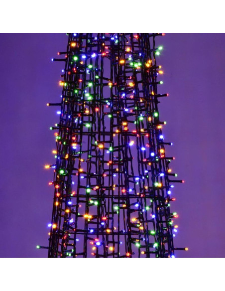 Choinka stożek dekoracyjny 500led black 120cm luca