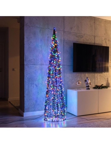 Choinka stożek dekoracyjny 500led black 120cm luca