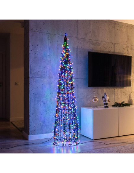 Choinka stożek dekoracyjny 500led black 120cm luca