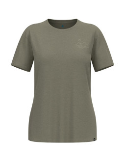 Koszulka damska odlo ascent sun. sea. mountains. t-shirt crew neck s/s beżowa