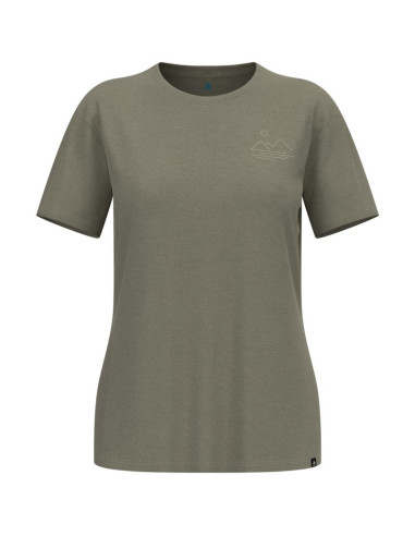 Koszulka damska odlo ascent sun. sea. mountains. t-shirt crew neck s/s beżowa