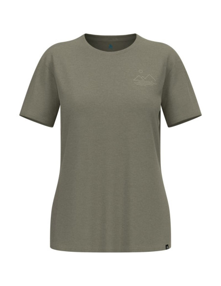 Koszulka damska odlo ascent sun. sea. mountains. t-shirt crew neck s/s beżowa