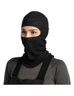 Kominiarka buff merino lightweight balaclava - solid black