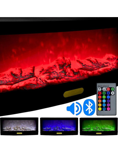 Kominek dekoracyjny 50x23 cm led 3d usb pilot efekt ognia zmiana kolorów