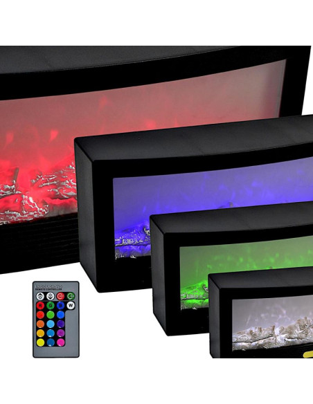 Kominek dekoracyjny 50x23 cm led 3d usb pilot efekt ognia zmiana kolorów