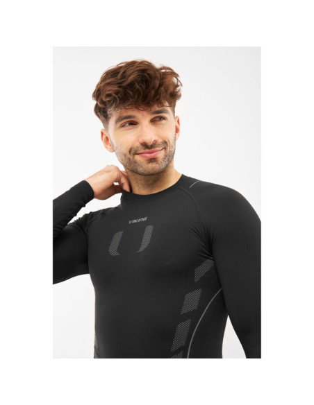 Bluza termoaktywna viking base layer eiger 2.0 longsleeve - black/grey rozmiar: xl