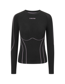 Bluza termoaktywna damska viking base layer etna 2.0 longsleeve - black/purple rozmiar: m