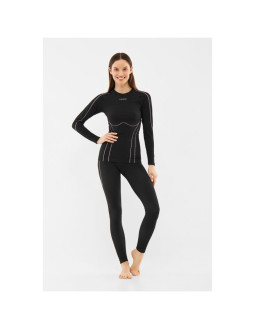 Bluza termoaktywna damska viking base layer etna 2.0 longsleeve - black/purple rozmiar: m 2
