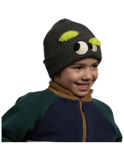 Czapka dziecięca buff knitted beanie fun eyes beetle green 2